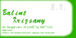 balint krizsany business card